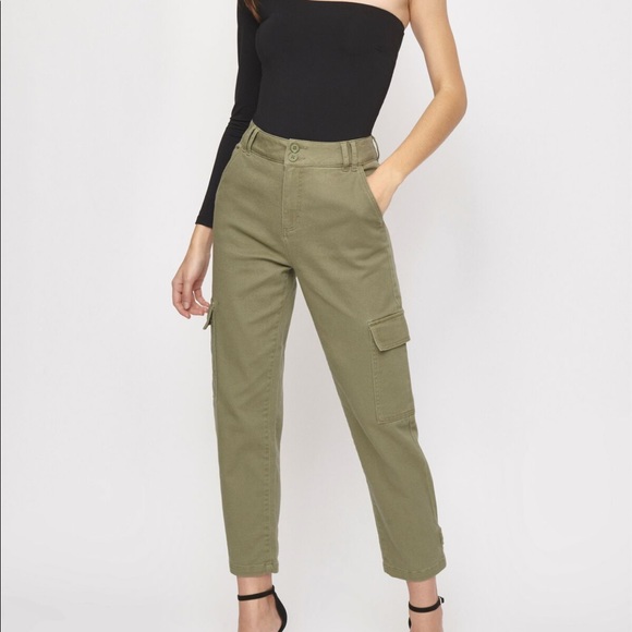 Dynamite Pants - Dynamite Cindy Cargo Pants olive green